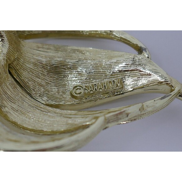 Sarah Coventry Goldtone Fantasy Flower Floral Faux Pearl Brooch Pin - Picture 5 of 5